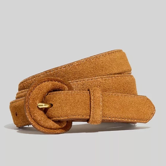 Madewell Suede Leather Belt In Timber Beam Size Large New With Tag - Picture 6 of 10